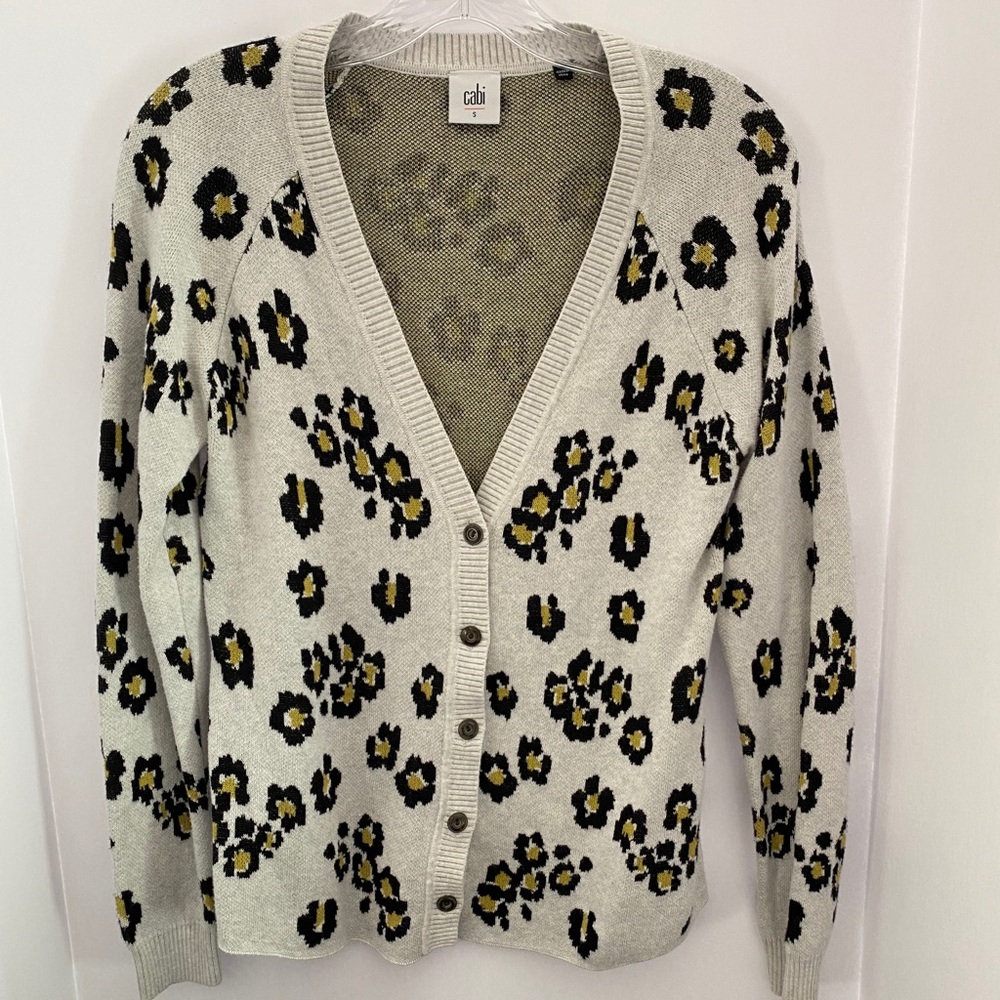 Cabi Kiki Leopard Cardigan Sweater